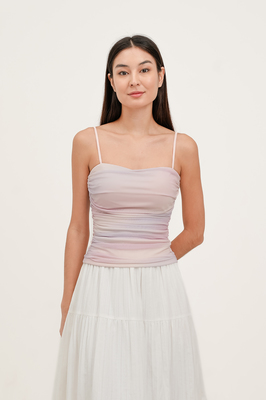 Daydream Padded Mesh Ruched Top