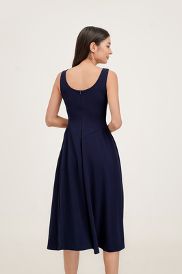 Erlene Boatneck Midi Dress