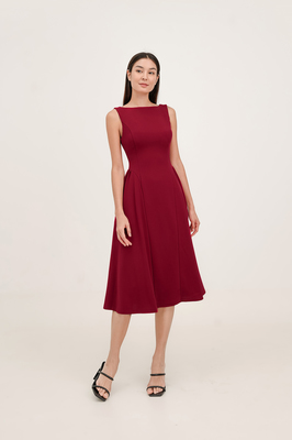 Erlene Boatneck Midi Dress