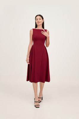 Erlene Boatneck Midi Dress