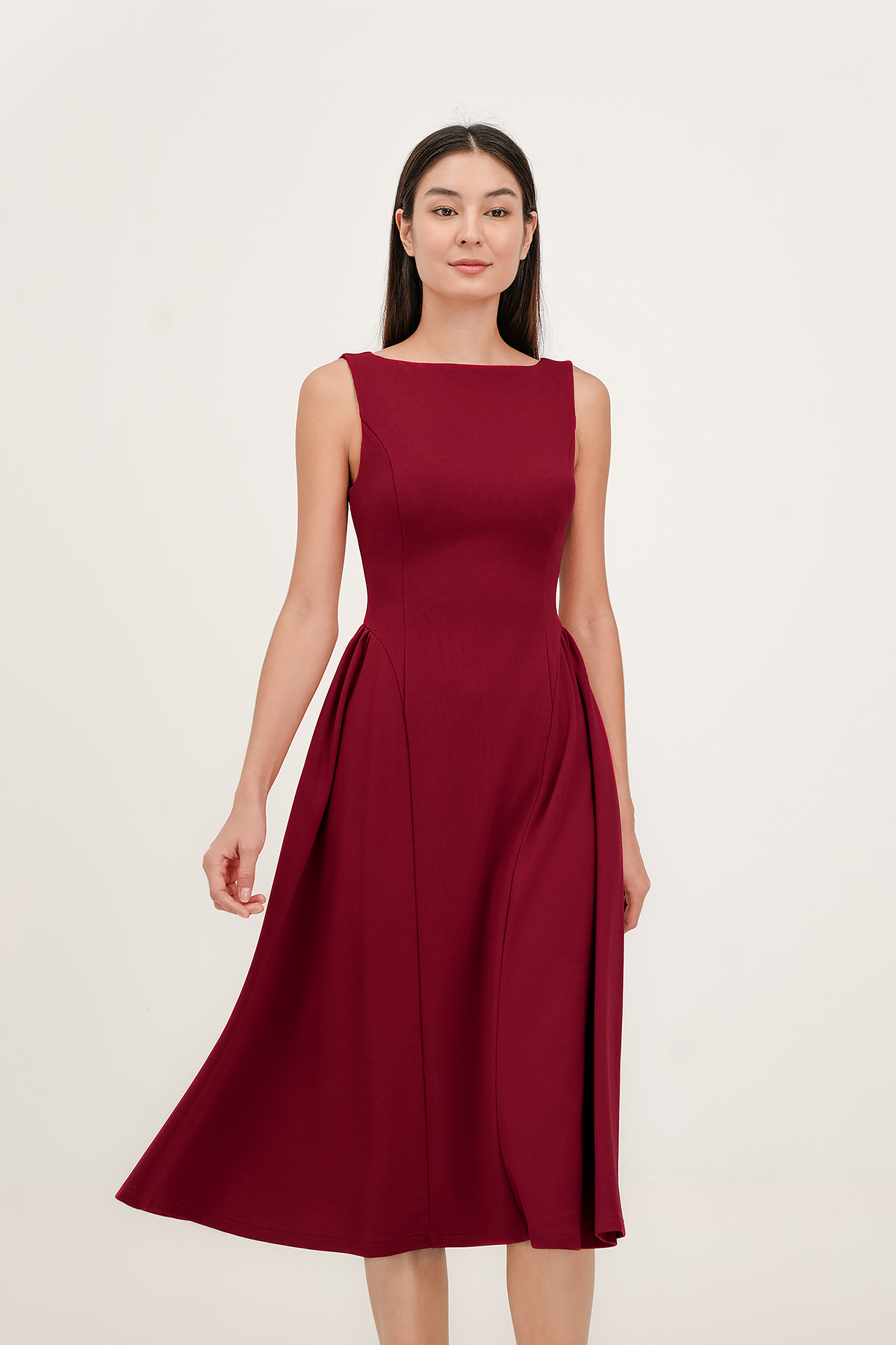 princess polly baby blue dress Boat Neck A Line Midi Dress – MONOLOQ Pte Ltd