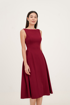 Erlene Boatneck Midi Dress