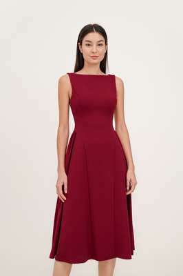 Erlene Boatneck Midi Dress