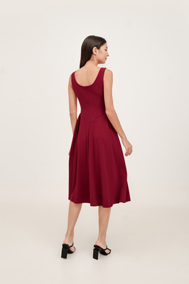 Erlene Boatneck Midi Dress