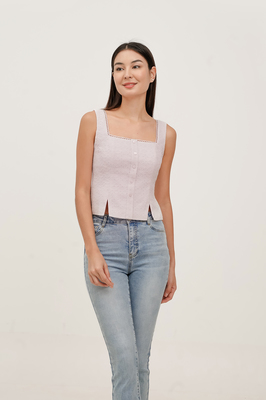 Samie Padded Broderie Vest Top