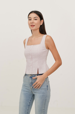 Samie Padded Broderie Vest Top