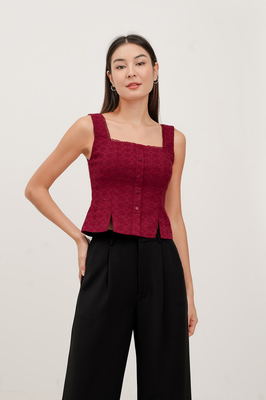 Samie Padded Broderie Vest Top