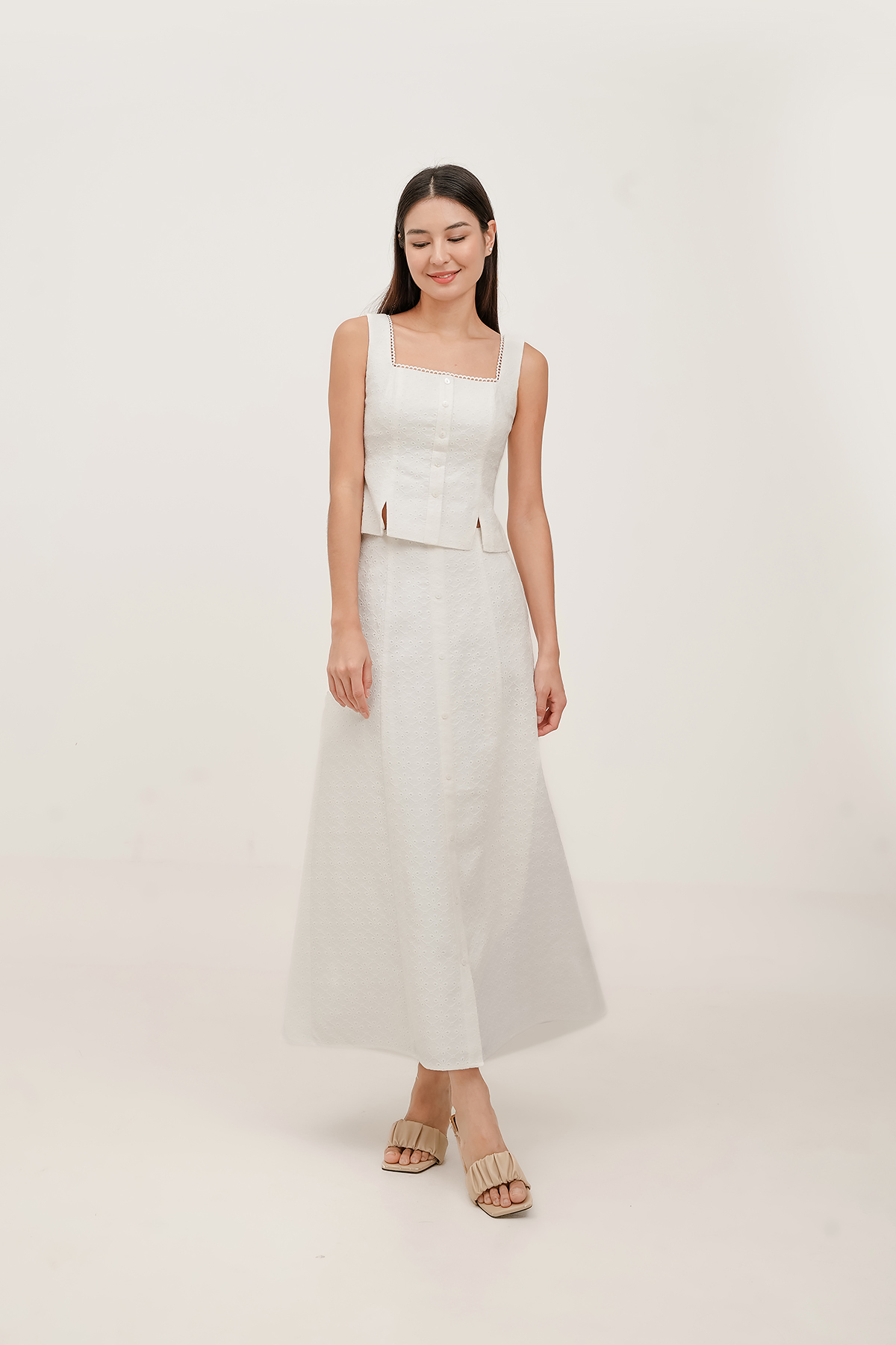 Fayth • Samie Padded Broderie Vest Top