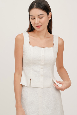 Samie Padded Broderie Vest Top