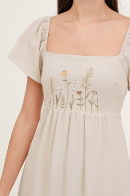 Cedar Embroidered Flutter Maxi Dress