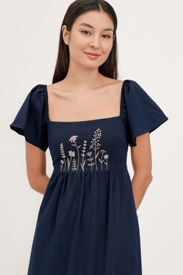 Cedar Embroidered Flutter Maxi Dress