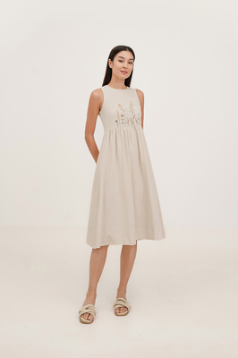 Cedar Embroidered Midi Dress