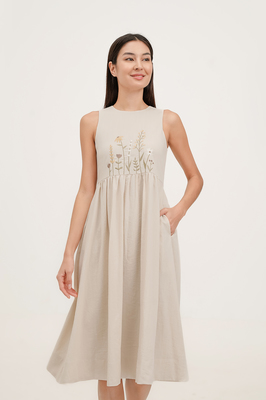 Cedar Embroidered Midi Dress