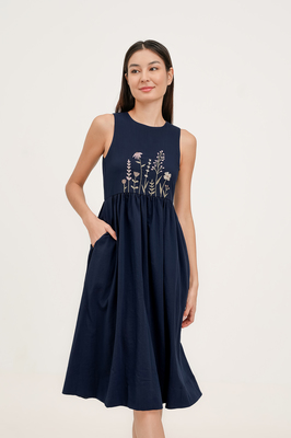 Cedar Embroidered Midi Dress