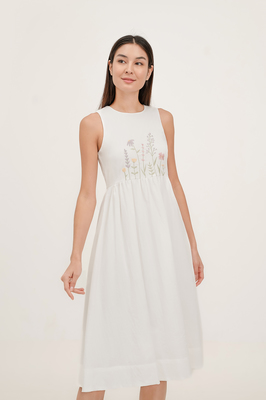 Cedar Embroidered Midi Dress