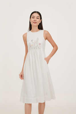 Cedar Embroidered Midi Dress