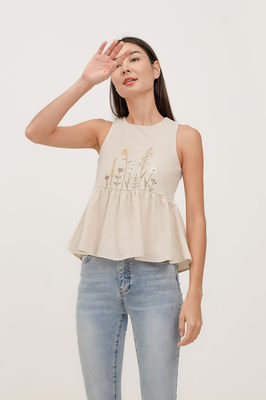 Cedar Embroidered Babydoll Top