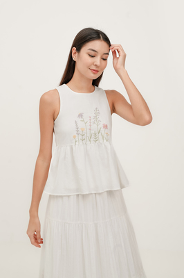 Cedar Embroidered Babydoll Top