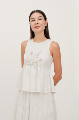 Cedar Embroidered Babydoll Top