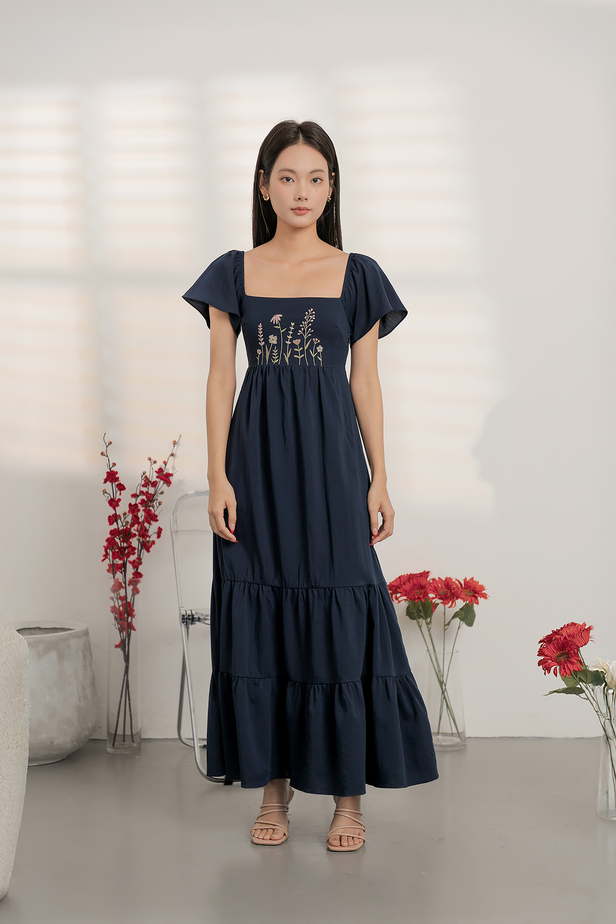 chinese dress ladies Luna Maxi Dress Dusty Rose/Light Brown / M main image 0