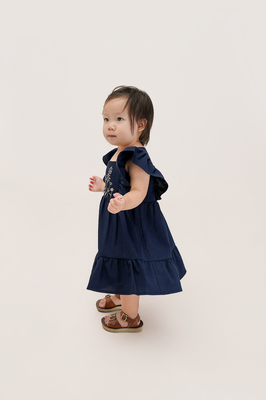 KIDS Cedar Embroidered Flutter Dress