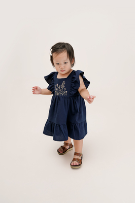 KIDS Cedar Embroidered Flutter Dress