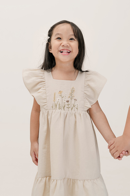 KIDS Cedar Embroidered Flutter Dress