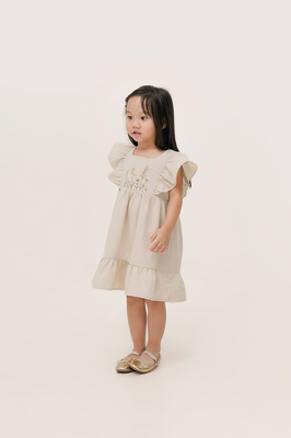 KIDS Cedar Embroidered Flutter Dress