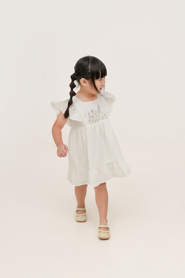 KIDS Cedar Embroidered Flutter Dress