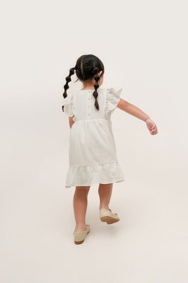 KIDS Cedar Embroidered Flutter Dress