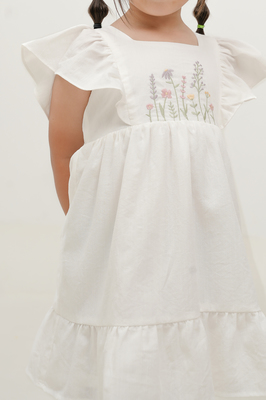 KIDS Cedar Embroidered Flutter Dress