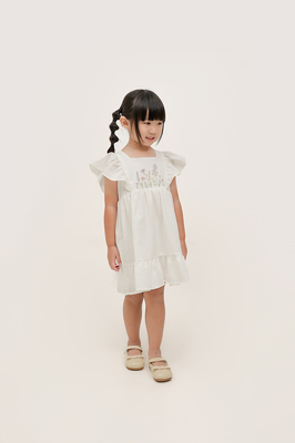 KIDS Cedar Embroidered Flutter Dress