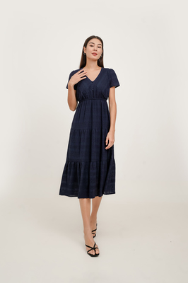 Lila Broderie Tiered Midi Dress