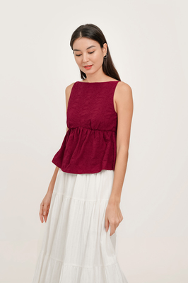 Ivy Boat Neck Tie Top