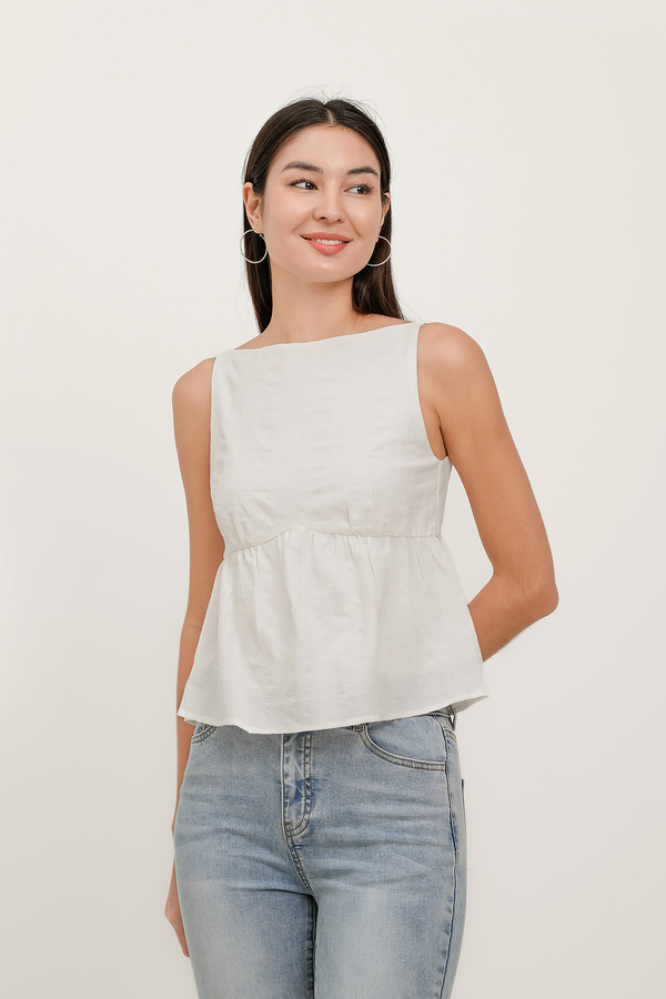 Ivy Boat Neck Tie Top