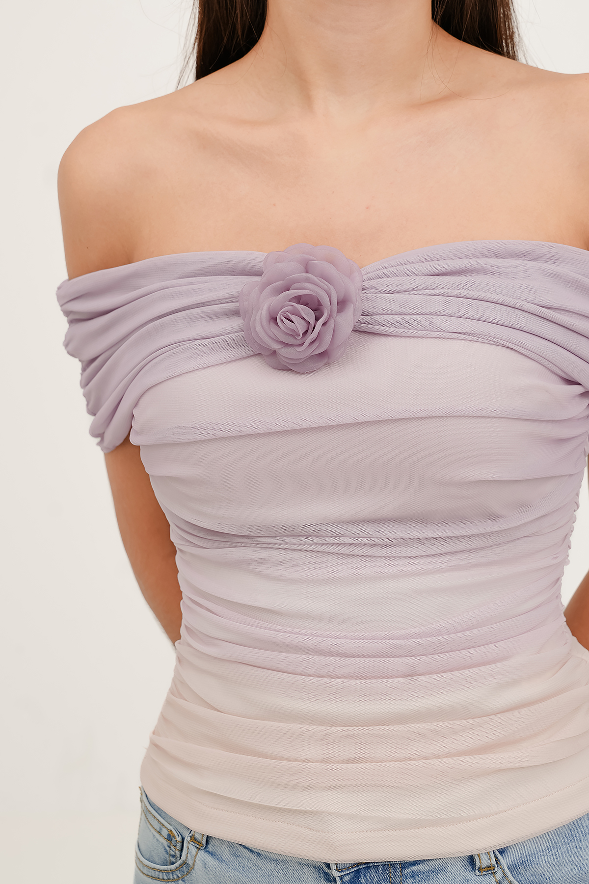 Fayth • Reverie Padded Off Shoulder Mesh Top