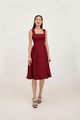 Brielle Basque Waist Midi Dress