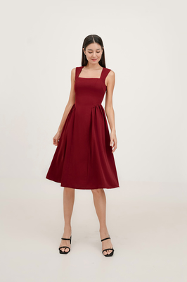 Brielle Basque Waist Midi Dress