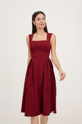 Brielle Basque Waist Midi Dress