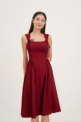 Brielle Basque Waist Midi Dress