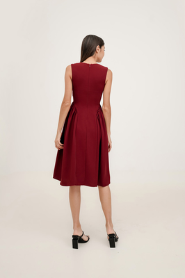 Brielle Basque Waist Midi Dress