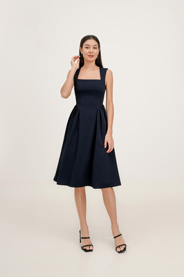 Brielle Basque Waist Midi Dress