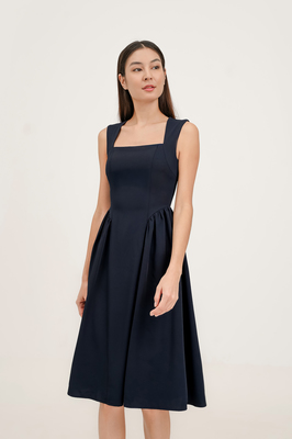 Brielle Basque Waist Midi Dress