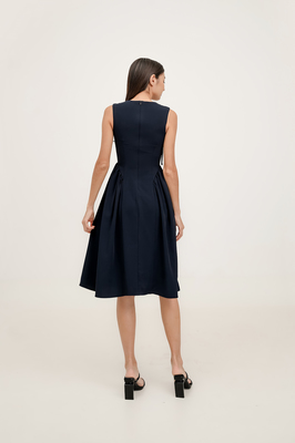 Brielle Basque Waist Midi Dress