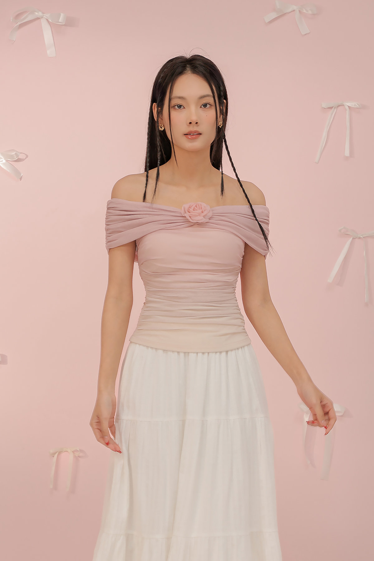 Fayth • Reverie Padded Off Shoulder Mesh Top