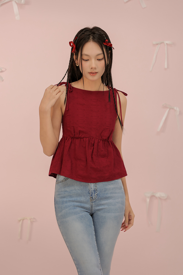 Ivy Boat Neck Tie Top