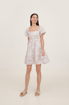 Mirage Flutter Sleeve Pintuck Dress