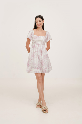 Mirage Flutter Sleeve Pintuck Dress