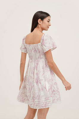 Mirage Flutter Sleeve Pintuck Dress