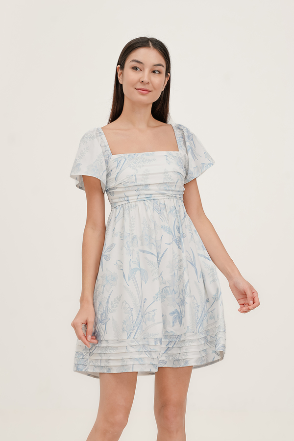 Mirage Flutter Sleeve Pintuck Dress